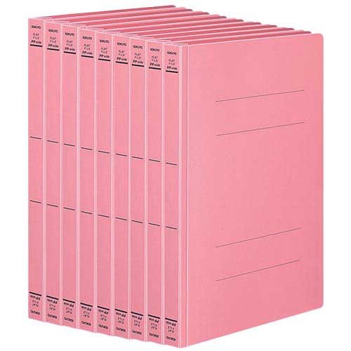 コクヨ フラットファイル<PPワイド> A4縦ピンク10冊
