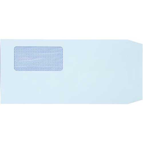 キングコーポレーション 地紋入窓付封筒テープ付 長3 ブルー 1000枚