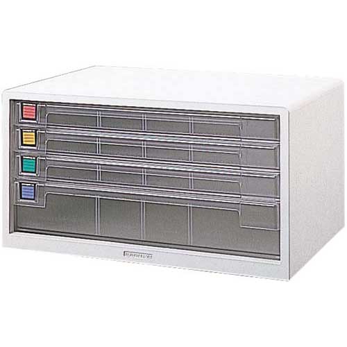 ナカバヤシ 樹脂製レターケース A3 浅型3段深型1段 白