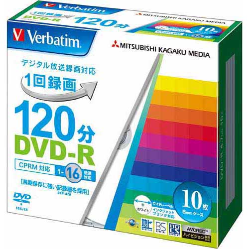 三菱ケミカルメディア DVD−R録画用　16倍速　IJ対応　