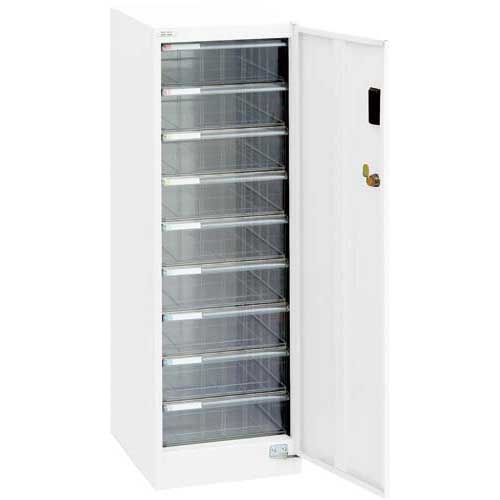 ナカバヤシ セキュリティーフロアケース 9段 白