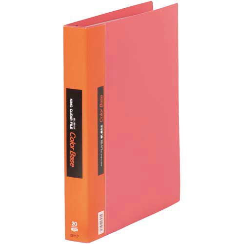キングジム カラーベース差替式赤A4縦背幅40mm30穴3冊