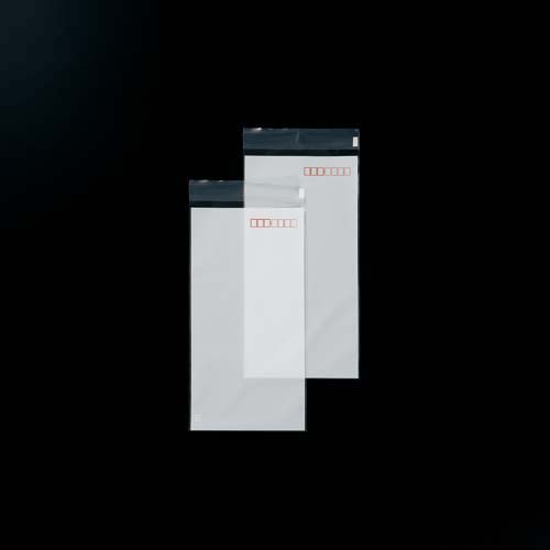 キングコーポレーション フィルム封筒長3号片面白郵便枠付テープ付100枚