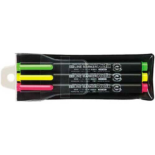 コクヨ 蛍光マーカープリフィクス 3色セット