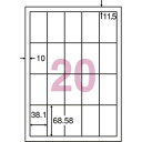 東洋印刷 nanaラベルシンプルパック20面四辺余白500枚
