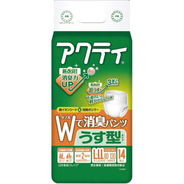 日本製紙クレシア アクティWで消臭パンツうす型タイプL−LL14×4