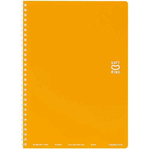 コクヨ ソフトリングノートセミB5ドットB罫40枚 橙×5