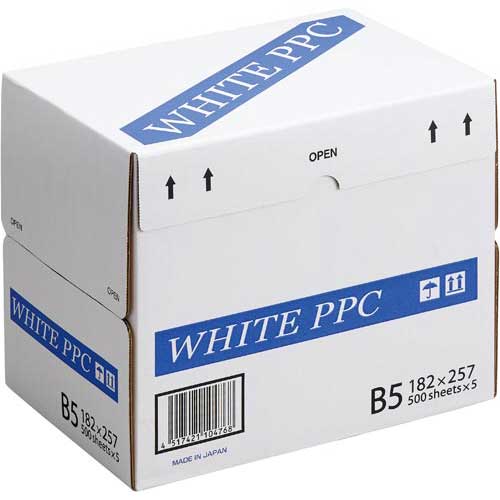 コクヨ WHITE　PPC　B5　1箱（500枚×5冊）