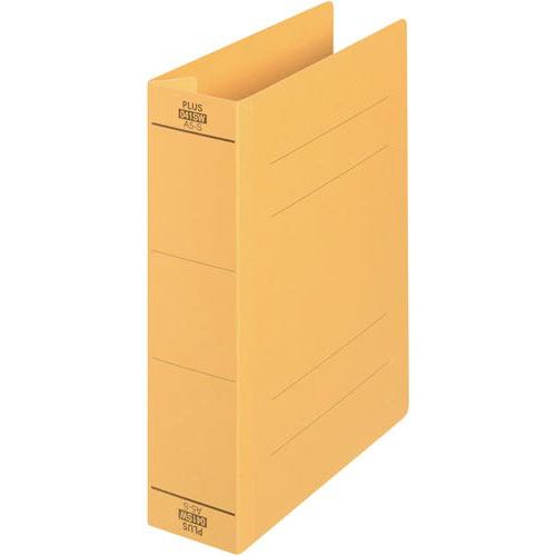 プラス フラットファイル 厚とじ500 A5縦 イエロー 1冊