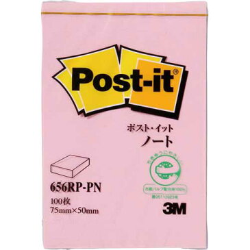 スリーエムジャパン ポストイット 再生紙ノート75×50 ピンク 3冊