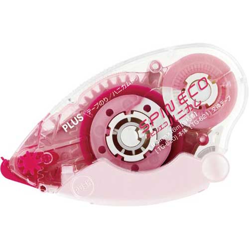 プラス テープのり スピンエコハニカム 16mm ピンク