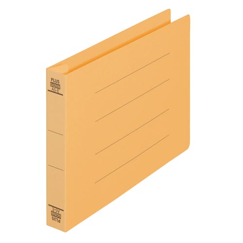 プラス フラットファイル 厚とじ300 A5横 イエロー
