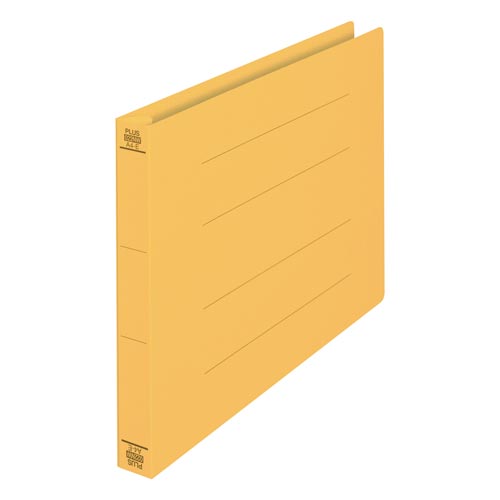 プラス フラットファイル A4横 厚とじ イエロー