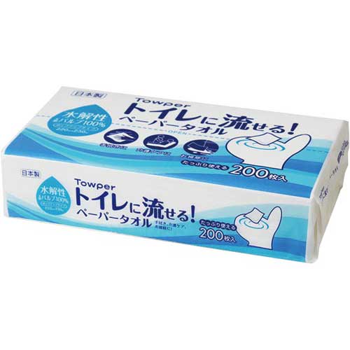 日本製紙クレシア トイレに流せるペーパータオル　200枚入