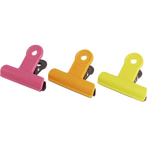 ミツヤ プラ目玉クリップ 桃橙黄 3個入
