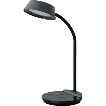 アイリスオーヤマ LEDデスクライト Qi充電 調光・調色 ブラック