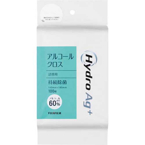 アルコールによる除菌効果に加えて、銀系抗菌剤と超親水ポリマーを組み合わせたHydroAg＋技術によりアルコールが蒸発したあとも持続的に微生物の増殖を抑制します。エタノール濃度60vol％●クロス寸法／140×180mm●内容量／100枚●主成分／エタノール、イソプロパノール、水、ポリマー、銀系抗菌剤●エタノール濃度／60％●生産国／日本●仕様／詰め替え用●単位／1個（100枚入）●メーカー品番／16548860※別売専用ボトルをご使用ください。※火気のそばで使用しないでください。目に入った場合は直ちに水で洗い流し、症状が重い場合は医師の診察を受けてください。※アルコール過敏症や皮膚の弱い方は肌荒れ等にご注意ください。※蒸気、ミストを吸入しないようにしてください。※素材によっては変色、変質する場合があるので、目立たない部分で確認してから使用してください。※レンズ等へは使用しないでください。コーティングがはがれるおそれがあります。※クロスをトイレには流さないでください。※人体や食品・食器に使用しないでください。※用途以外には使用しないでください。▼kaumall▼