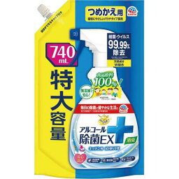 アース製薬 らくハピ　アルコール除菌EX　詰替740ml×12