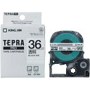 キングジム テプラ PROテープ 透明ラベル36mm 黒字×5