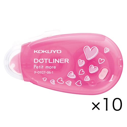コクヨ ドットライナープチモアハート使い切り強粘着×10