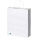 カウネット FSC認証(R) 丸紐手提げ袋 白 L 50枚×3