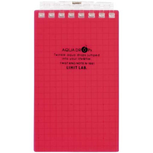 リヒトラブ ツイストノート メモサイズ8穴 赤 10冊【取寄商品】