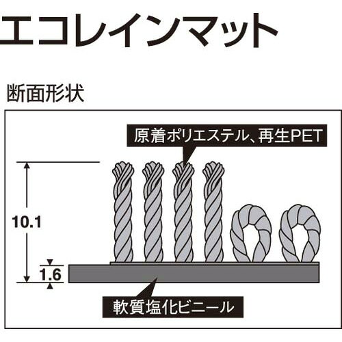 テラモト インドアマット エコレイン900×1500 グレー [3]