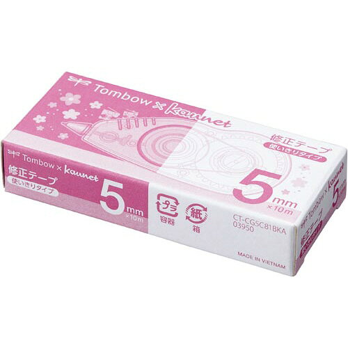 トンボ鉛筆 トンボ×カウネット修正テープ幅5mmピンク×30