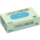 カウネット プラスチック手袋 粉無 M 100枚