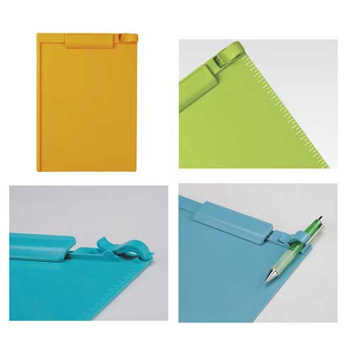 セキセイ クリップボード A4−E イエロー 縦×4
