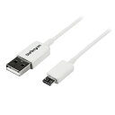 スターテック MicroUSB 2.0 変換ケーブル 1m 白【取寄商品】