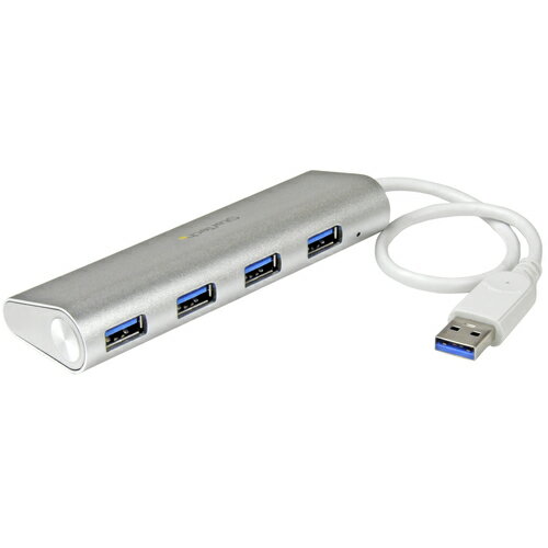 スターテック USB 3.0ハブ 4ポート シルバー&ホワイト【取寄商品】 スターテック USB 3.0ハブ 4ポート シルバー&ホワイト【取寄商品】