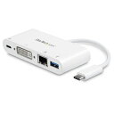 スターテック USB−Cマルチアダプタ DVI/PD/LAN【取寄商品】