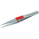 トラスコ中山 ラバーグリップ付SUSピンセット120mm強力型【取寄商品】