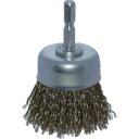 トラスコ中山 軸付カップブラシΦ50X軸6.35真鍮メッキ鋼線【取寄商品】