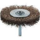 トラスコ中山 軸付ホイールブラシ φ75X軸6 真鍮メッキ鋼線【取寄商品】