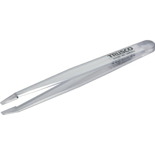 トラスコ中山 透明プラスチック製ピンセット120mm先平細型【取寄商品】