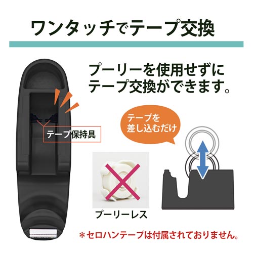 プラス テープカッターTCー401　ブラック【取寄商品】