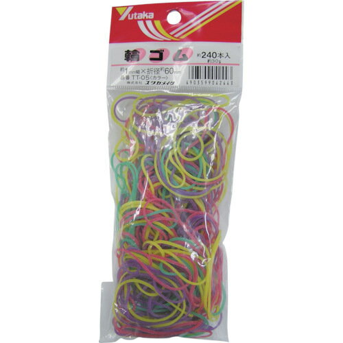 ユタカメイク ゴム 輪ゴム 1mm×60mm(240本)混色【取寄商品】