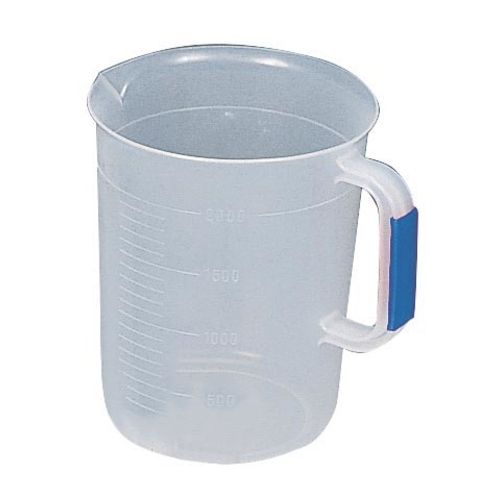 日本メデカル カラー取手付PPビーカー 3000ml 青【取寄商品】
