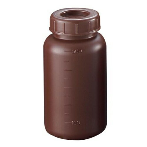 サンプラテック ポリ広口遮光瓶(PE 中栓付) S−500W【取寄商品】