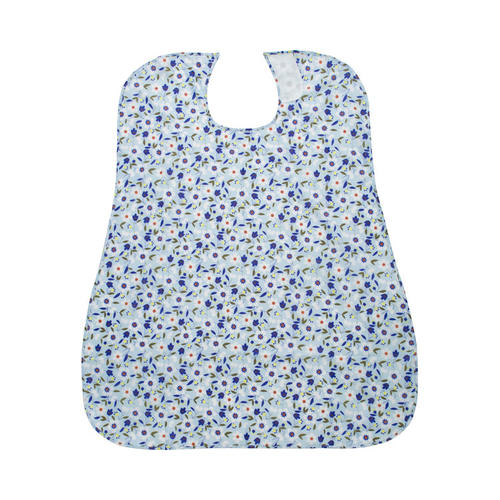 ケアマックス 介援隊 食事用エプロン 花柄ブルー【取寄商品】