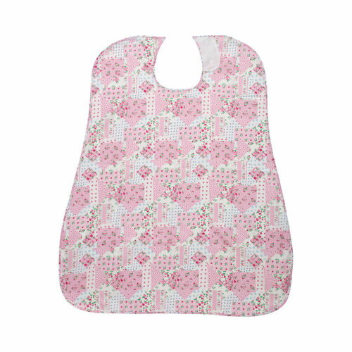 ケアマックス 介援隊 食事用エプロン パッチワークピンク【取寄商品】