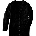 フォーク カーディガン ロング丈 ブラック LL【取寄商品】