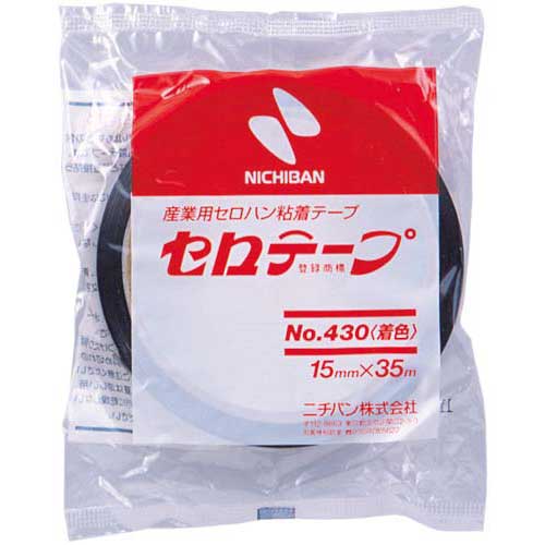 ニチバン 着色セロテープ 黒 15mm×35m 10巻【取寄商品】