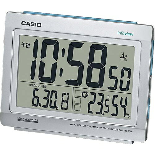カシオ 生活環境お知らせ機能付き電波置時計DQL−130【取寄商品】