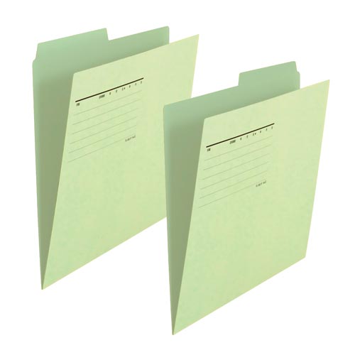 プラス カットフォルダー 2山A4横 グリーン【取寄商品】