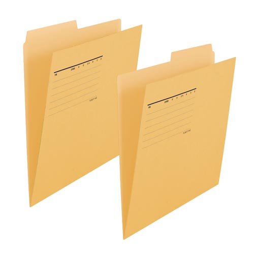 プラス カットフォルダー 2山A4横 イエロー【取寄商品】