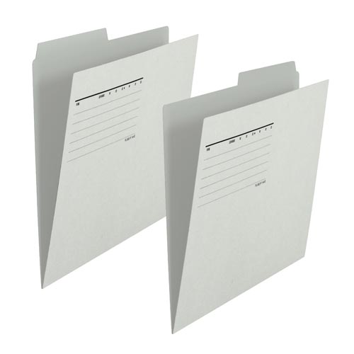 プラス カットフォルダー 2山A4横 グレー【取寄商品】