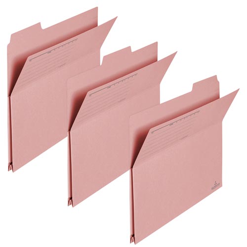 プラス カットフォルダー 3山A4横マチ付 ピンク【取寄商品】
